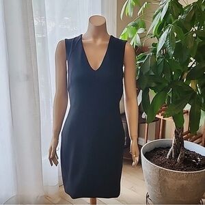 Armani Exchange Black Sheath Dress Sleeveless V-Neck Textured Size S